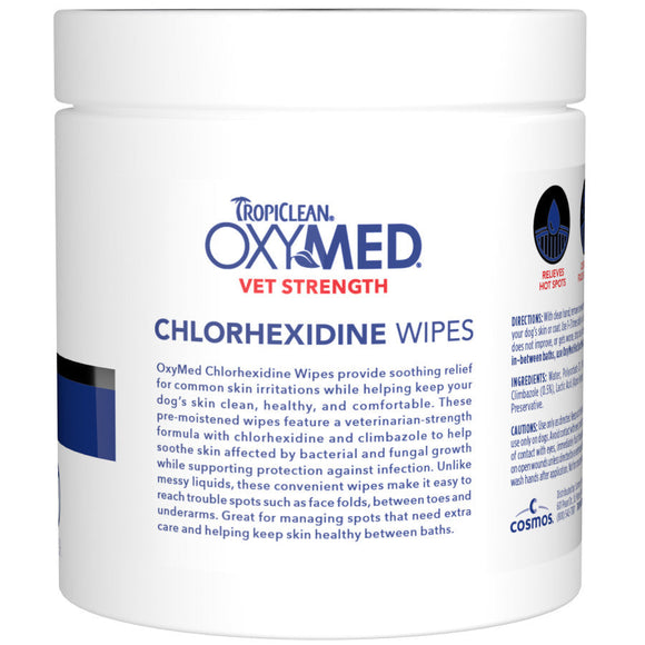Tropiclean OxyMed Chlorhexidine Dog Wipes 100 count - Pet Grooming Supplies 3