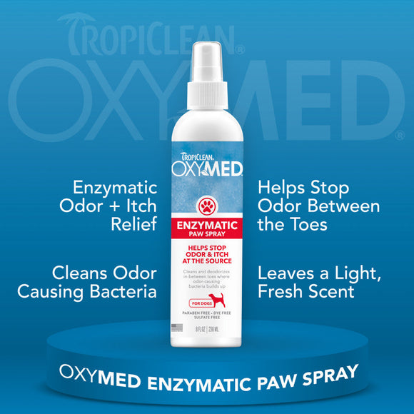 Tropiclean OxyMed Enzymatic Paw Odor & Itch Spray 8-oz - Pet Grooming Supplies 4