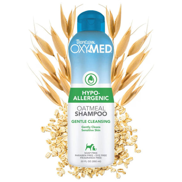 TropiClean OxyMed Hypoallergenic Oatmeal Shampoo for Dogs & Cats