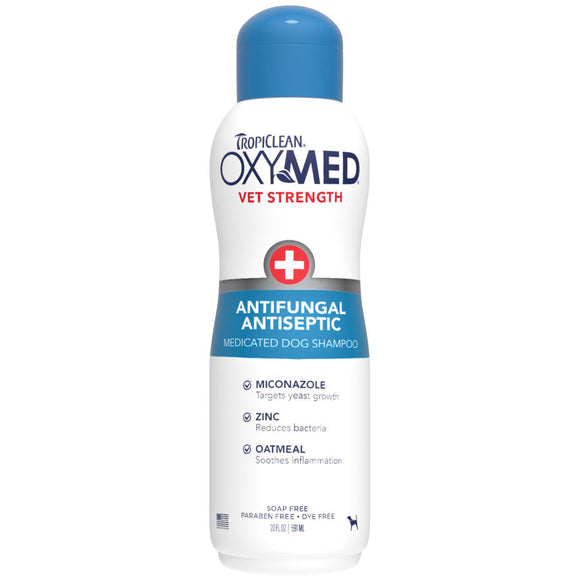 Tropicllean OxyMed Antifungal & Antiseptic Dog Shampoo 20-oz - Pet Grooming Supplies 1