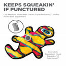 Outward Hound Invincible Gecko 2 Stuffingless Durable Squeaker Red / Orange Dog Toy (Medium)