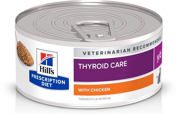 Hill's Prescription Diet y/d Thyroid Care with Chicken Canned Cat Food, 5.5 oz, 24-pack wet food