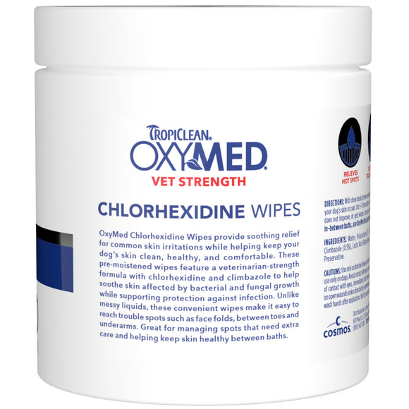 Tropiclean OxyMed Chlorhexidine Dog Wipes, 100 count
