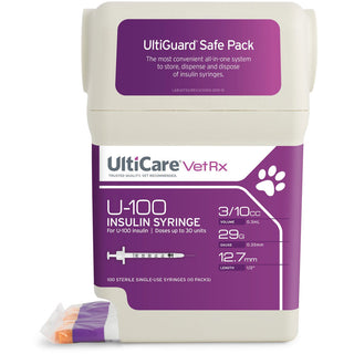 UltiCare VetRx UltiGuard Safe Pack, 0.3 cc, U-100, 29 x 1/2 Syringes 