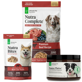 Ultimate Pet Nutrition Beef Dog Food, Treats & Supplement Bundle