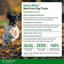 Ingredients and Feeding Guidelines for Ultimate Pet Nutrition Nutra Bites Freeze Dried Beef Liver Treats for Dogs