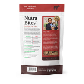 Back Label of Ultimate Pet Nutrition Nutra Bites Freeze Dried Beef Liver Treats for Dogs