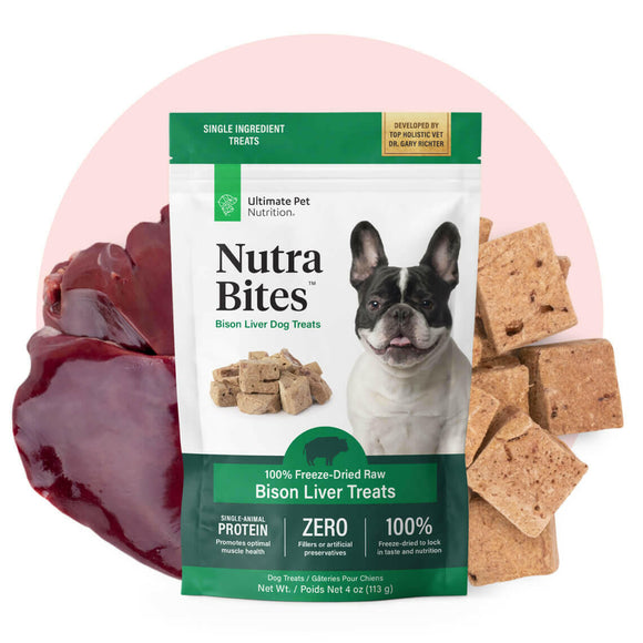 Ultimate Pet Nutrition Nutra Bites Freeze Dried Bison Liver Treats for Dogs - 4oz