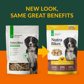 New Packaging of Ultimate Pet Nutrition Freeze-Dried Beef Chicken Treats for Dogs