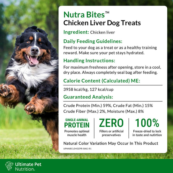 Ingredients and Feed Guideliness of Ultimate Pet Nutrition Freeze-Dried Beef Chicken Treats for Dogs