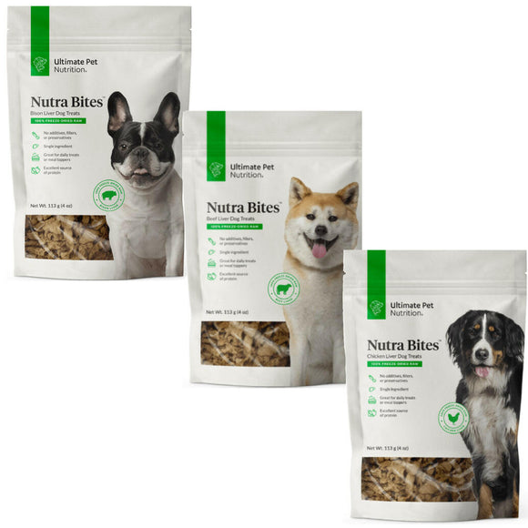 Ultimate Pet Nutrition Nutra Bites Freeze Dried Dog Treats Bundle 