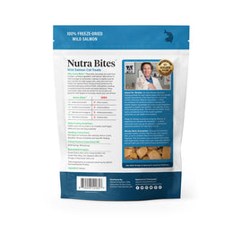 Back label of Ultimate Pet Nutrition Nutra Bites Freeze Dried Wild Salmon Cat Treats