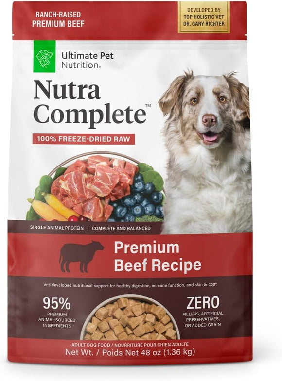 Ultimate Pet Nutrition Nutra Complete Premium Beef Freeze-Dried Raw Dog Food - 48oz