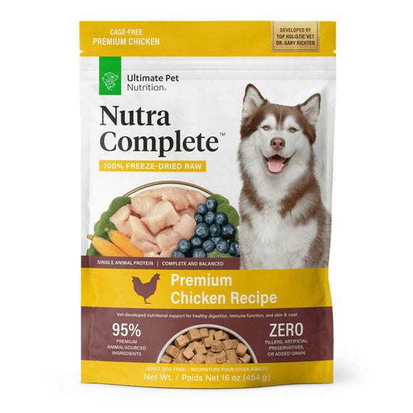Ultimate Pet Nutrition Nutra Complete Premium Chicken Freeze-Dried Raw Dog Food - 16oz