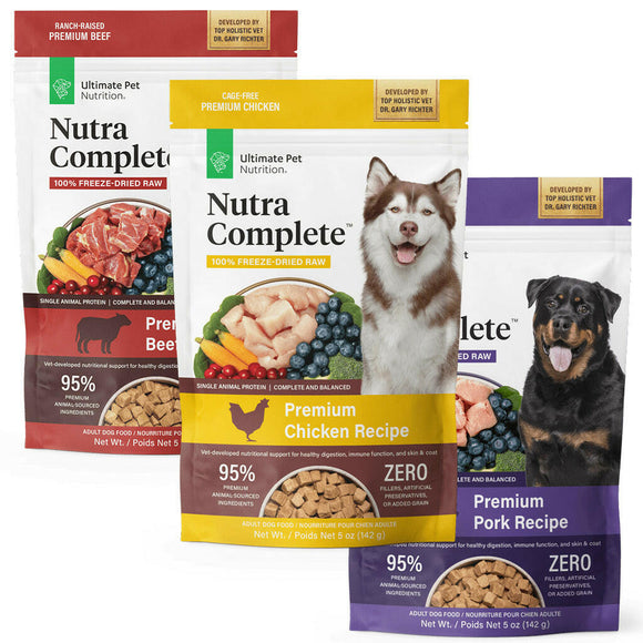 Ultimate Pet Nutrition Nutra Complete Premium Freeze-Dried Raw Dog Food Bundle