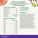 Food Analysis of Ultimate Pet Nutrition Nutra Complete Premium Pork Freeze-Dried Raw Dog Food,