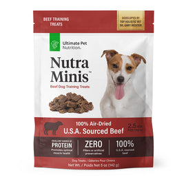 Ultimate Pet Nutrition Nutra Minis Air-Dried Beef Dog Training Treats, 5-oz