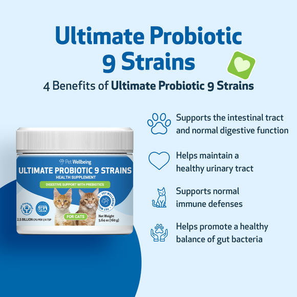Ultimate Probiotic 9 Strains with Prebiotics for Cats (5.64 oz) - cat Vitamins & Supplements 4