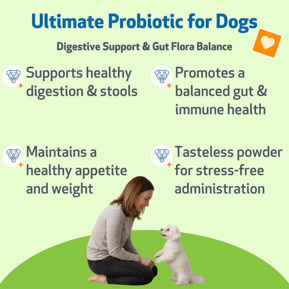 Ultimate Probiotic 9 Strains with Prebiotics for Dogs (11.29 oz) - cat Vitamins & Supplements 2