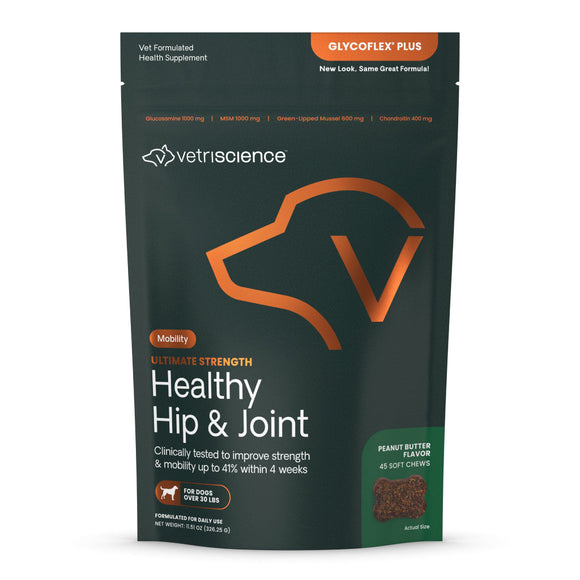 Ultimate Strength Healthy Hip & Joint Chews for Dogs Peanut Butter Flavor