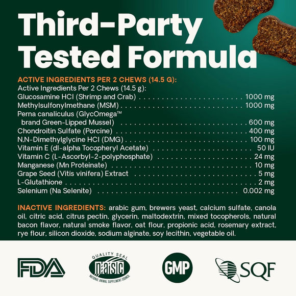 Ultimate Strength Healthy Hip & Joint Chews for Dogs Peanut Butter Flavor - Functional Dog Treats 9