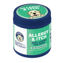 Jar of Under the Weather Allergy & Itch soft chews for dogs on a white background