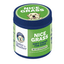 Jar of 'Nice Grass' soft chews for dogs on a white background