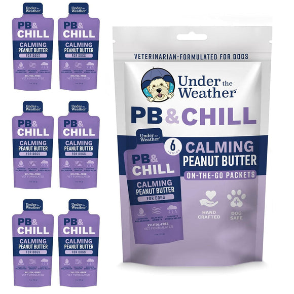 Under the Weather PB & Chill Calming Peanut Butter On-The-Go Packets for Dogs, 1-oz (6-pack)