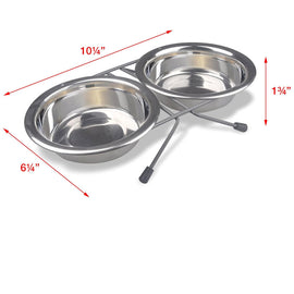 Van Ness Plastics Stainless Steel Double Dish w/Wire Rack