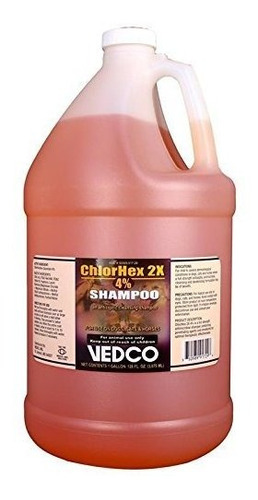 Vedco Chlorhex 2X 4% Shampoo For Dogs Cats & Horses - Gallon - Pet Shampoo & Conditioner 2