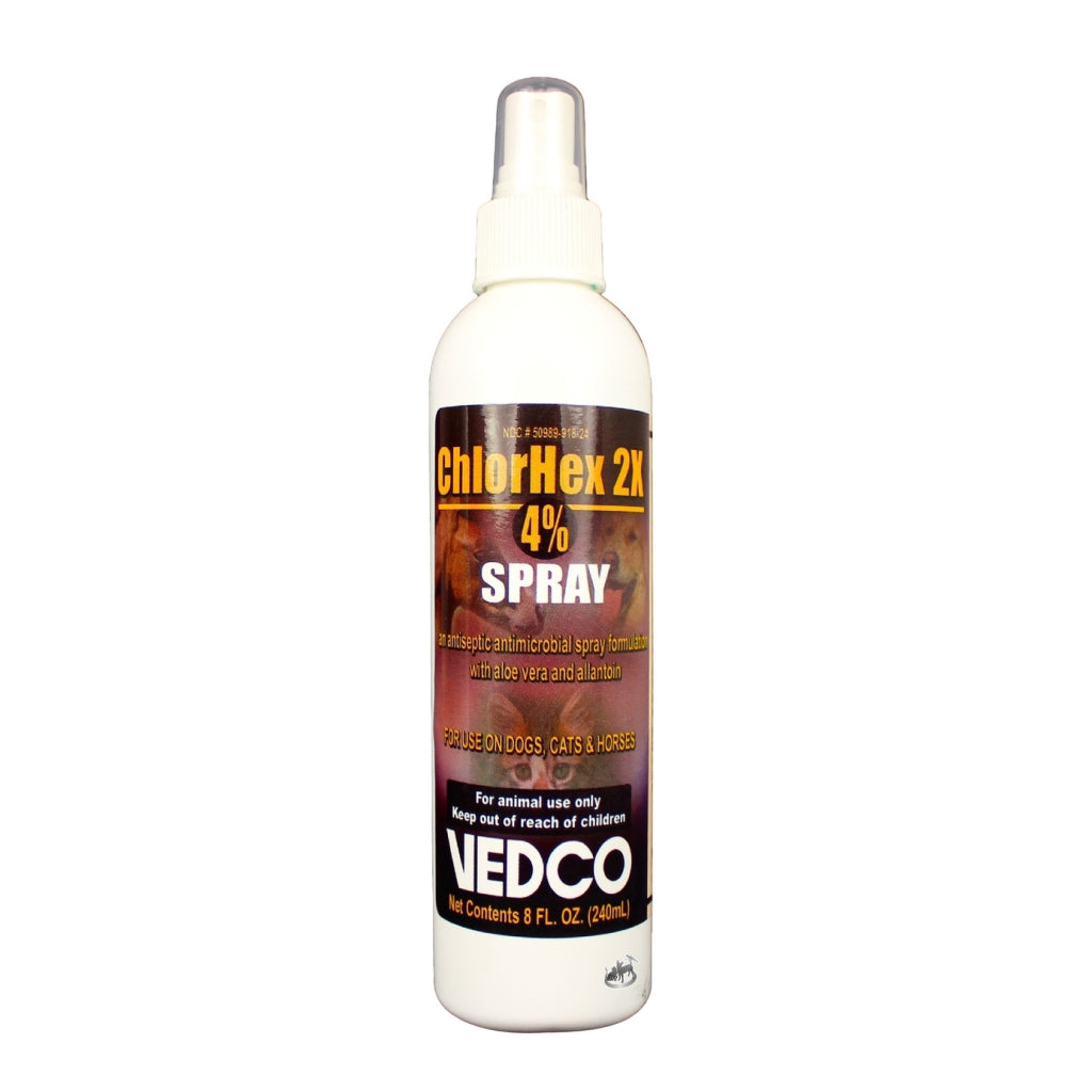Vedco ChlorHex 2X 4% Spray For Dogs Cats & Horses (8 oz)