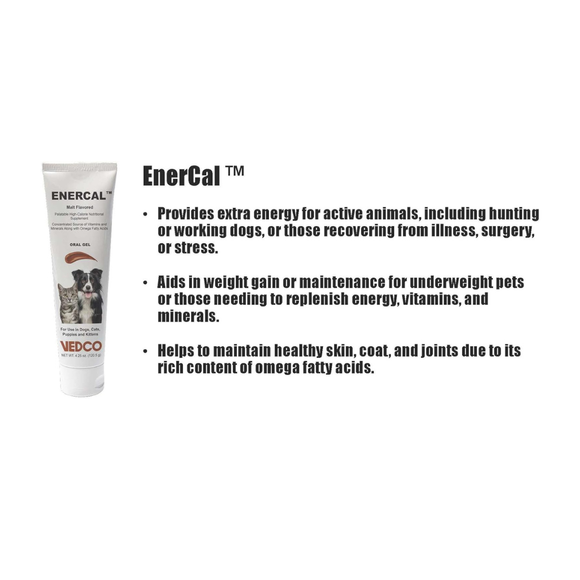 Vedco Enercal High Calorie Gel Supplements for Dogs & Cats Malt Flavor 4.25 oz - Dog Supplements & Vitamins 2