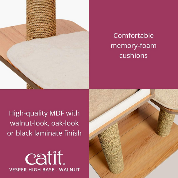 Vesper Walnut Cat Furniture with Very High Base - Cat Furniture Accessories 5