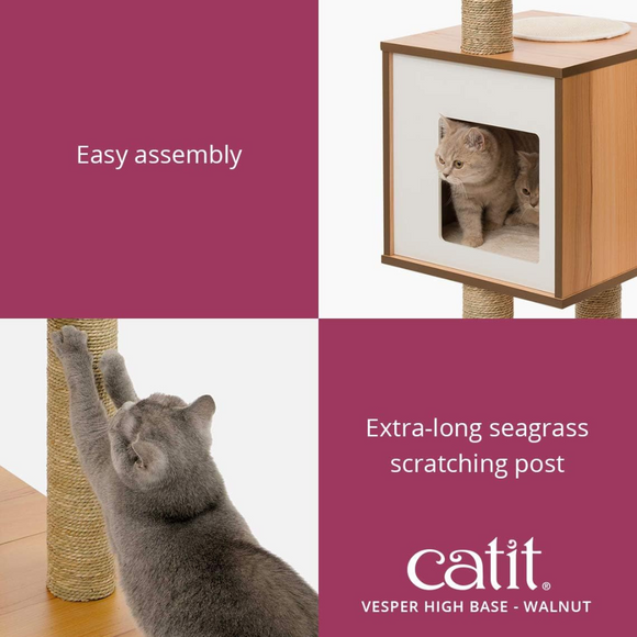 Vesper Walnut Cat Furniture with Very High Base - Cat Furniture Accessories 4