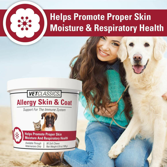 Vet Classics Allergy Skin & Coat Soft Chews for Dogs & Cats (90 chews) - Dog Supplements & Vitamins 3
