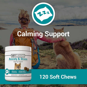 Vet Classics Anxiety & Stress Soft Chews for Dogs (120 count) - Dog Supplements & Vitamins 2