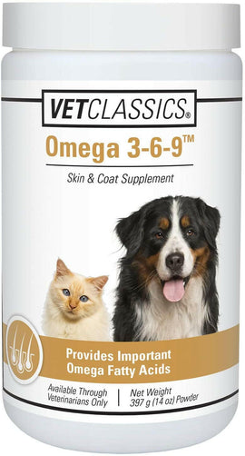 Vet Classics Omega 3-6-9 Skin & Coat Supplement for Dogs & Cats (14 oz) - 1