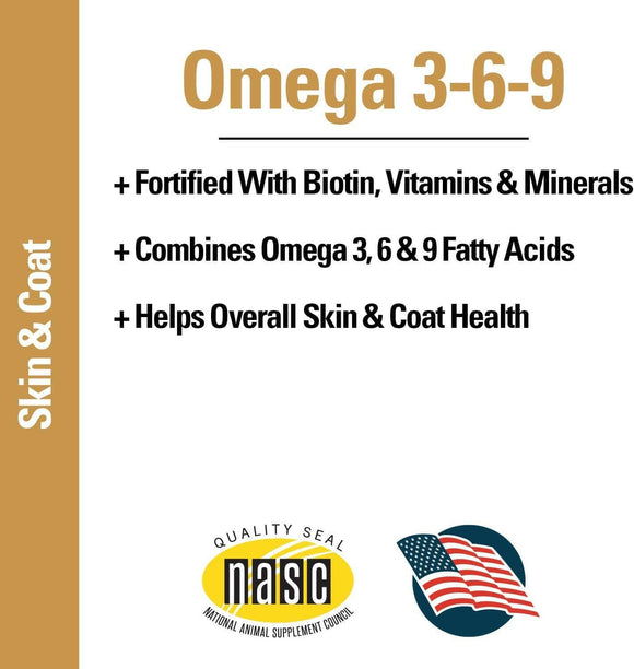 Vet Classics Omega 3-6-9 Skin & Coat Supplement for Dogs & Cats (14 oz) - 4