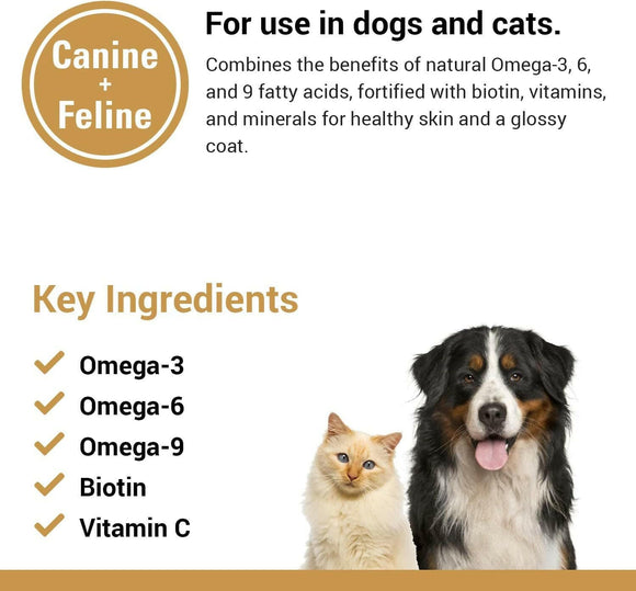 Vet Classics Omega 3-6-9 Skin & Coat Supplement for Dogs & Cats (14 oz) - 5