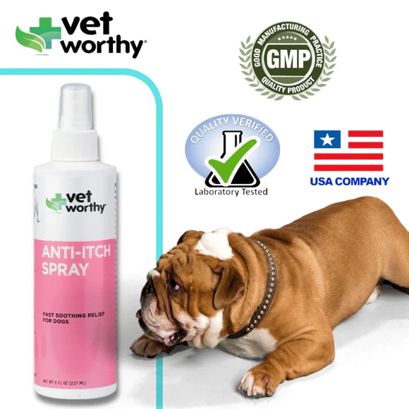 Vet Worthy Anti-Itch Spray for Dogs 8 oz - Dog Immune & Allergy Supplements 6
