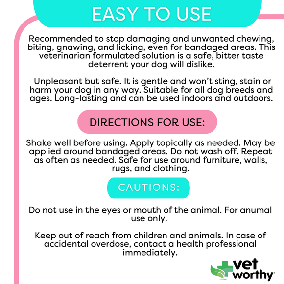 Vet Worthy Bitter Spray 8 fl oz - Dog Health Care & Wellness 4
