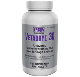 Vetadryl Chewable Tablets for Dogs & Cats, 30mg - 250 tablets