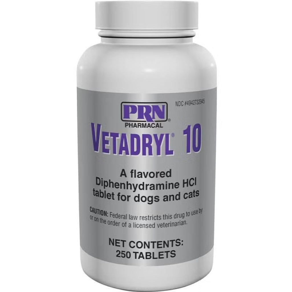 Vetadryl Diphenhydramine HCl Tablets for Dogs and Cats
