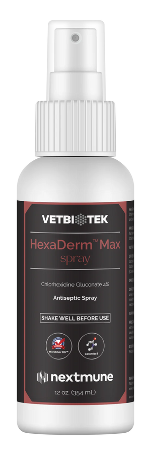 VetBiotek HexaDerm Max Antiseptic Spray For Dogs & Cats (12 oz) - Pet Health Care & Wellness 1