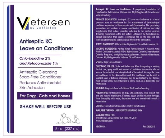 Vetergen Antiseptic KC Leave on Conditioner For Pets (8 oz) - Pet Shampoo & Conditioner 2