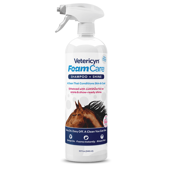 Vetericyn FoamCare Shampoo for Horses (32 oz) - Horse Health & Wellness 1