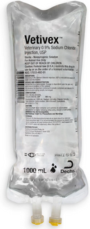 Vetivex Sodium Chloride 0.9% Injection Solution - 1000ml - Pet Medicine 1