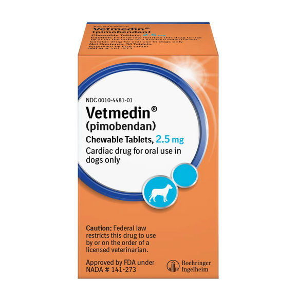 Vetmedin (Pimobendan) Chewable Tablets for Dogs 2.5mg - 100 Tablets - Pet Medicine 2