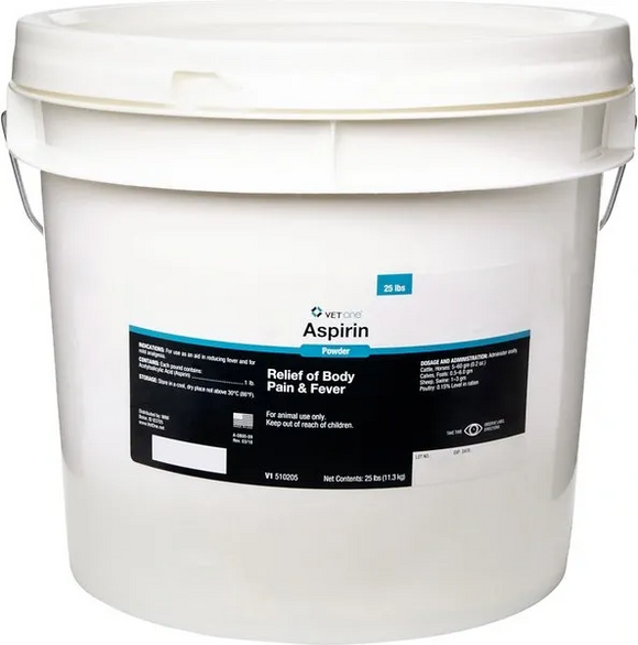 VetOne Aspirin Powder Relief of Body Pain & Fever (25 lb) - Horse Vitamins & Supplements 1