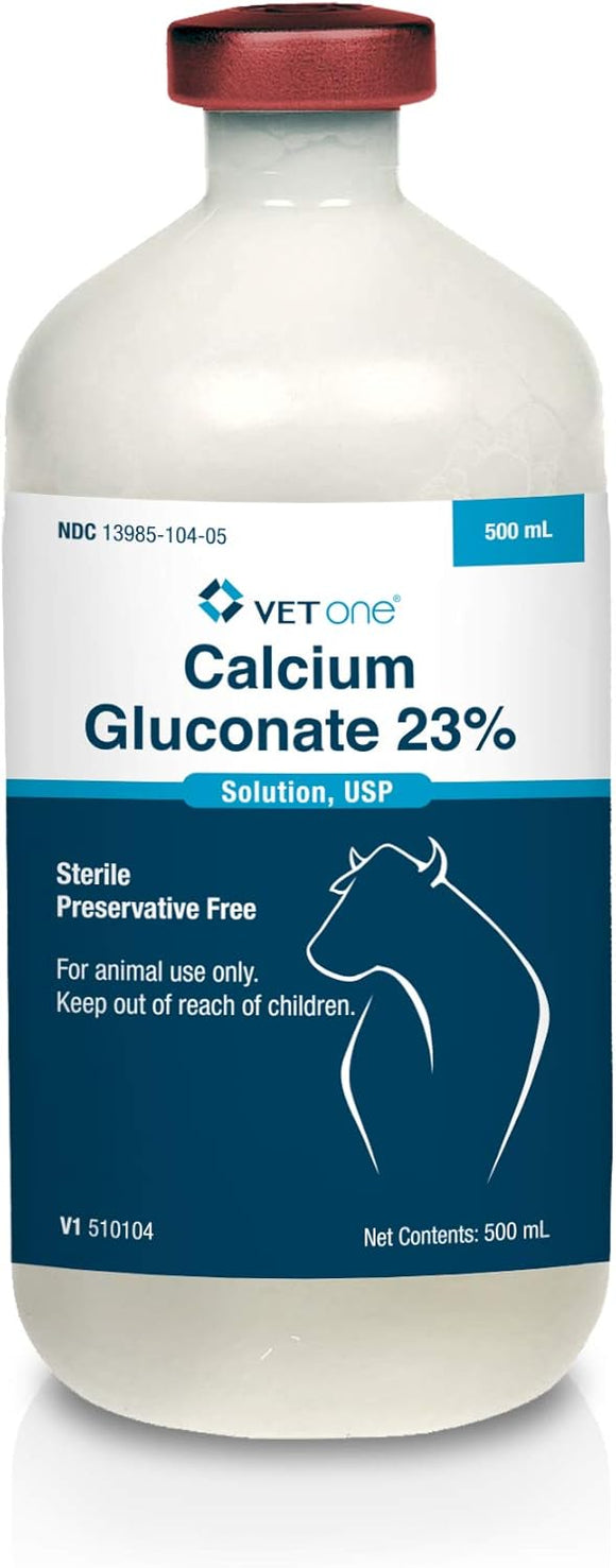 VetOne Calcium Gluconate 23% Solution 500mL - Pet Medicine 1